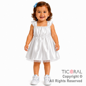 DISFRAZ PRINCESA CORTO CON BRETEL ANCHO BLANCO TALLE 0